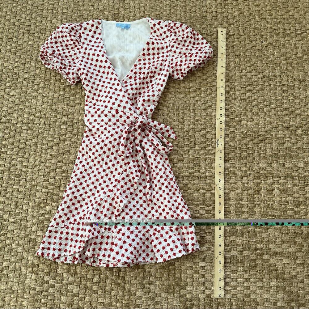 Draper James RSVP Red Floral Wrap Dress Size XS Puff Sleeve - Picture 10 of 10